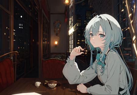 masterpiece, best quality,
yog-sothoth, 1girl, solo, sitting, cafe, table, window, moon light, dark night, starry night
<lora:yog-locon:0.9><lora:offset_p-0.5-0.1:1.3>