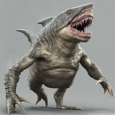 <lora:fx-monsters-xl-pgy:0.8>fx-monsters shark creature