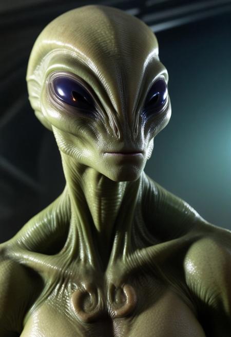 Realistic, at a human-alien hybrid fights for acceptance, alien, creature, science fiction,