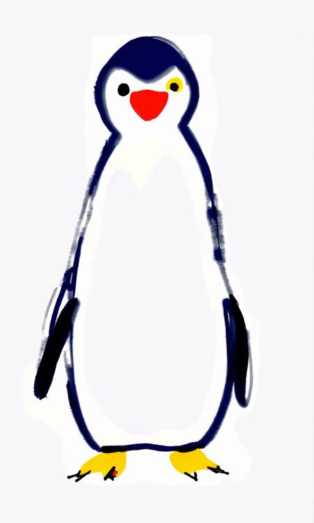 VERY bad quality childish drawing capturing the essence of a Penguin, simplistic, minimalism, simple scribble, scratchy doodle, low effort drawing, line drawing, worst quality, hastly drawn by a 5 year old, drawing of a child, poorly drawn sketch, amateur drawing, absolute rubbish quality, ms paint, kindergarten drawing, flat drawing, greyscale, asymmetric, bad anatomy, bad perspective, bad proportions, white background,