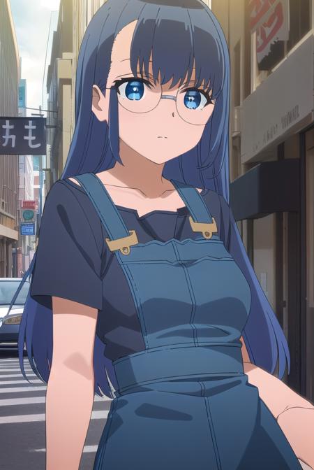 touyayamada, <lora:touya yamada s1-lora-nochekaiser:1>,
touya yamada, long hair, blue hair, blue eyes, round eyewear, glasses,
BREAK shirt, dress, short sleeves, shoes, black footwear, black shirt, blue dress, suspenders, overalls,
BREAK outdoors, city,
BREAK looking at viewer, (cowboy shot:1.5),
BREAK <lyco:GoodHands-beta2:1>, (masterpiece:1.2), best quality, high resolution, unity 8k wallpaper, (illustration:0.8), (beautiful detailed eyes:1.6), extremely detailed face, perfect lighting, extremely detailed CG, (perfect hands, perfect anatomy),