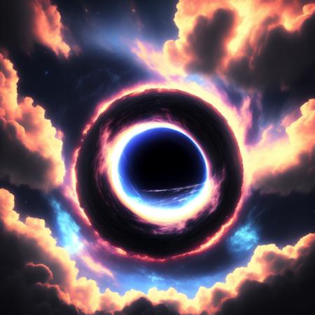 (BlackHoleGate style:1) a computer generated image of a black hole in the sky <lora:BlackHoleGate:1>