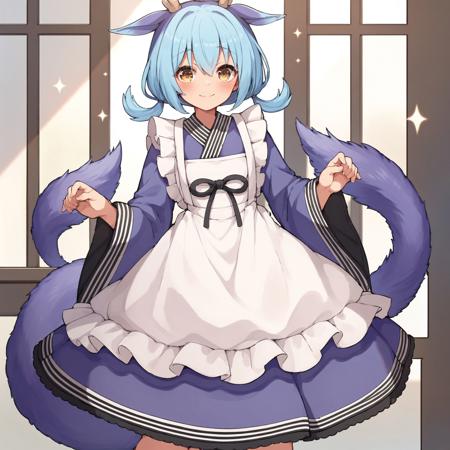 Laundry Dragonmaid blue hair horns tail