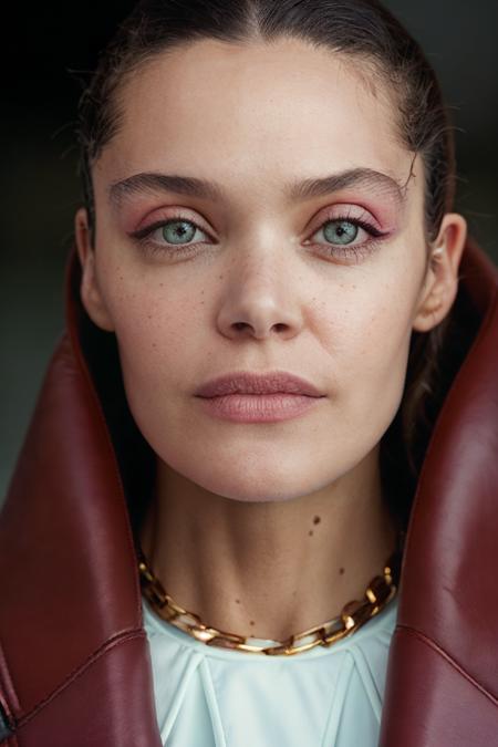 portrait of skswoman, disgust , wearing luxury fashion , with Choppy layers , background lake epic (photo, studio lighting, hard light, sony a7, 50 mm, matte skin, pores, colors, hyperdetailed, hyperrealistic), <lyco:Ana Rujas:1.1>