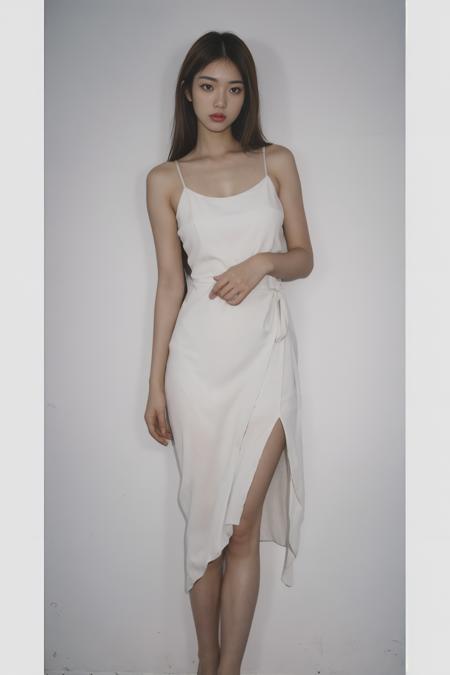nsfw, best quality, masterpiece, ultra high res, (photorealistic:1.3), 8K, raw photo, 1girl, natural skin texture, blonde ,  wearing white dress, dressing room, natural skin texture, dynamic pose, top model, film grain,asian, <lora:ClothingAdjuster3:0> <lora:InstantPhotoX3:0.7>, <lora:badbromaxidress:0.15>, mxdress, full body