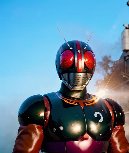 cinematic photo , lens flare, realistic, depth of field, RAW photo,   <lora:quiron_KamenriderBlack_v1_lora:0.87> KamenRiderQuiron character,  (hero pose), Dutch-Angle Shot Photo (means the camera is tilted in awkward sideways angle), fog,  . 35mm photograph, film, bokeh, professional, 4k, highly detailed