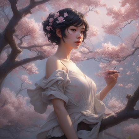 A fabulous oil painting by dawn. 3d, overdetalized and its inherent fantastic brilliance, frosty plumage, overdetalized surreal background with flowers, digital art, concept art, surrealism, oil painting, watercolor, octane rendering, blooming apple tree, connection with nature through a blooming garden, flowers, oil painting, watercolor, octane rendering, more - detailed, magical, fabulous. Adrian Chesterman, artstation, 4k, symmetrical, soft lighting, artstation trend, complex details, high detail, pencil drawing, sketching, unreal engine, dripping paint, oil painting, heavy strokes, oil painting, bold strokes, paint stains, additional depth, unreal engine, greg Rutkowski, loish, rads, beeple, Makoto Shinkai and lois van Baerle, Ilya Kuvshinov, rossdraws, Tom Bagshaw, Alphonse Mucha, global lighting, detailed and intricate surroundings, blooming apple tree, hyperrealistic-fantastic, connected with nature through a blooming garden, artforum.