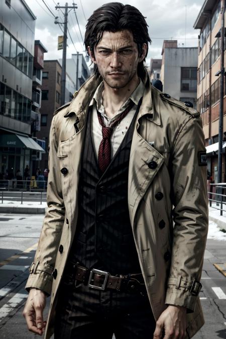 (masterpiece, best quality)
SebastianEvilWithin, solo, looking at viewer, short hair, shirt, black hair, long sleeves, 1boy, closed mouth, standing, white shirt, male focus, outdoors, open clothes, necktie, collared shirt, belt, black eyes, vest, coat, facial hair, red necktie, black necktie, beard, open coat, black coat, black vest, serious, realistic, trench coat, industrial pipe
<lora:epi_noiseoffset2:1>,  <lora:add_detail:0.5>,  <lora:SebastianEvilWithin:0.8>