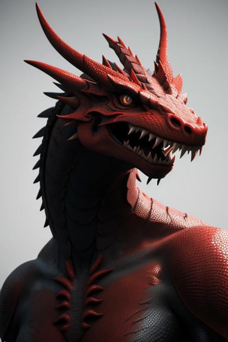 Asian dragon, white snake gradient  color, rough, textural, broad brush strokes, red color prominent detailed, alienzkin, silhouette, c4d, blender, raytracing, unreal engine 5, render 3d, face close up, Red Simple background,