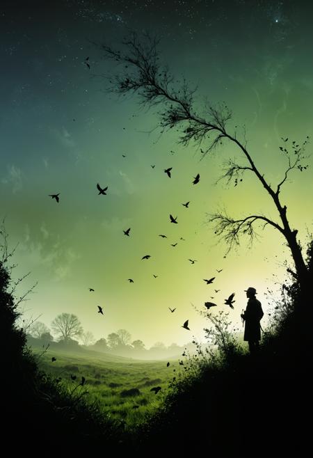 Vector Art of a close up of a the air is thick with a grotesque smell of freshly cut grass and decay