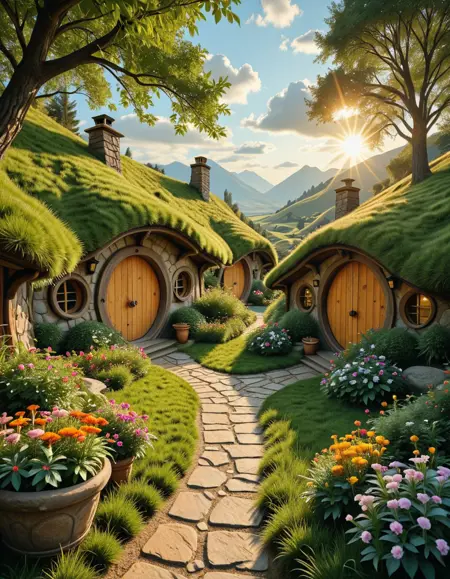 hobbit-style village illu