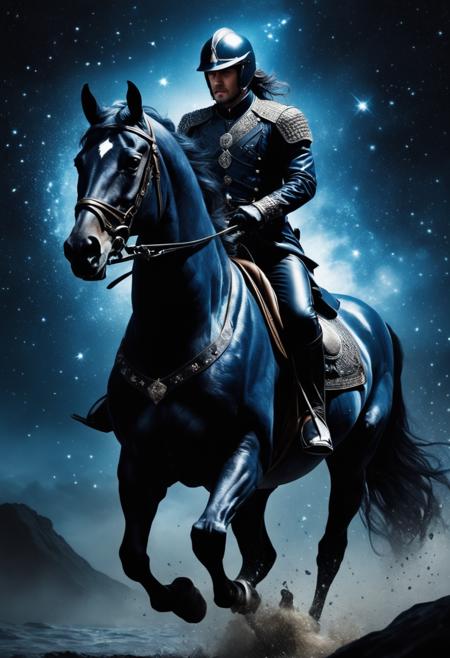 super realistic, stary night blue black Nightmare Steed, splash arts, aesthetic for Tshirt design, highly detailed, darktone <lora:xl_more_art-full_v1:0.3>