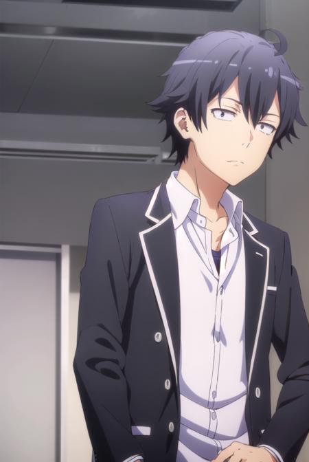 hachimanhikigaya, <lora:hachiman hikigaya s3-lora-nochekaiser:1>,
hachiman hikigaya, black hair, ahoge, male focus, (black eyes:1.5),
BREAK shirt, school uniform, jacket, white shirt, collared shirt, pants, open jacket, black jacket, black pants, blazer, sobu high school uniform,
BREAK indoors, classroom,
BREAK looking at viewer, (cowboy shot:1.5),
BREAK <lyco:GoodHands-beta2:1>, (masterpiece:1.2), best quality, high resolution, unity 8k wallpaper, (illustration:0.8), (beautiful detailed eyes:1.6), extremely detailed face, perfect lighting, extremely detailed CG, (perfect hands, perfect anatomy),