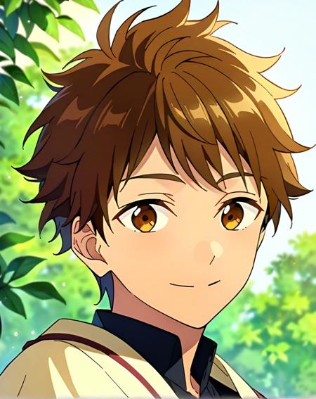 tenma_mitsuru, brown hair, brown eyes, short hair