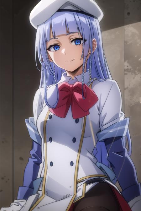 saikointelli, <lora:saiko intelli s3-lora-nochekaiser:1>,
saiko intelli, long hair, bangs, blunt bangs, blue eyes, blue hair, smile,
BREAK gloves, long sleeves, hat, bow, pantyhose, boots, white gloves, bowtie, red bow, beret, white headwear, knee boots, monocle,
BREAK indoors, classroom,
BREAK looking at viewer,
BREAK <lyco:GoodHands-beta2:1>, (masterpiece:1.2), best quality, high resolution, unity 8k wallpaper, (illustration:0.8), (beautiful detailed eyes:1.6), extremely detailed face, perfect lighting, extremely detailed CG, (perfect hands, perfect anatomy),