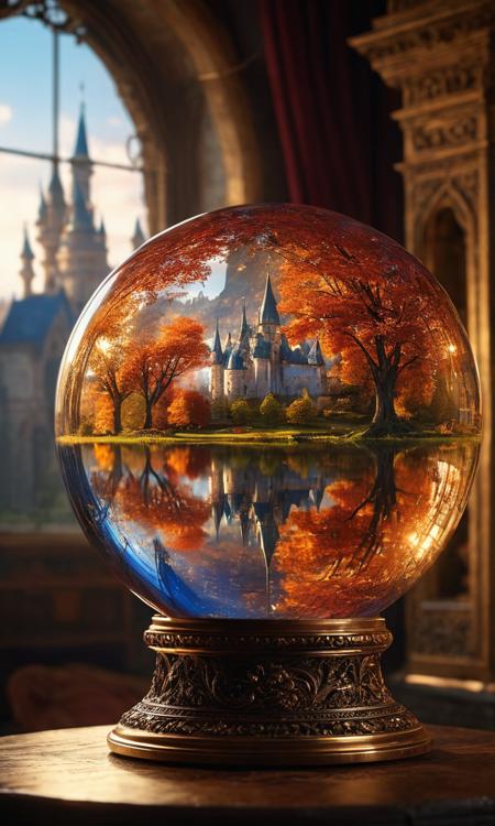 cinematic still A glass sphere sculpture, concealed inside the sphere is a Fantasy Castle, in the day, detailed image, 8k high quality detailed, shaped sphere, amazing wallpaper, digital painting highly detailed, 8k UHD detailed oil painting, beautiful art UHD, focus on full glass sphere, bokeh, background Modifiers: extremely detailed Award winning photography, fantasy studio lighting, photorealistic very attractive beautiful imperial colours ultra detailed 3D, (Very Intricate), UHD . emotional, harmonious, vignette, 4k epic detailed, shot on kodak, 35mm photo, sharp focus, high budget, cinemascope, moody, epic, gorgeous, film grain, grainy, A glass sphere sculpture, concealed inside the sphere is a Fantasy Castle, in the day, detailed image, 8k high quality detailed, shaped sphere, amazing wallpaper, digital painting highly detailed, 8k UHD detailed oil painting, beautiful art UHD, focus on full glass sphere, bokeh, background Modifiers: extremely detailed Award winning photography, fantasy studio lighting, photorealistic very attractive beautiful imperial colours ultra detailed 3D, (Very Intricate), UHD, intricate, epic composition, magical atmosphere, cinematic, precise perfect light, glowing rich colors, ambient, exciting, fascinating, elegant, symmetry, excellent, complex, artistic, color deep royal, great best, dramatic, dynamic, lively, new, novel, fancy