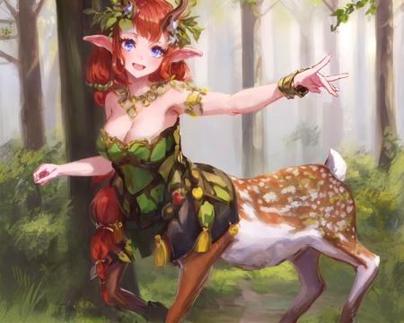 masterpiece, best quality, 1girl, <lora:Enchantressv0.1:0.9>, enchantress, deer centaur, facing viewer