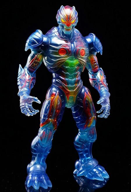 XCYP Art Toy,A translucent multicolor kaiju cyborg, japanese sofubi EVA Material) Artist Design Piece,Award-Winning Lens,Highly Detailed,Ultra High Resolution,32K UHD,Clear Focus,Best Quality,Masterpiece.,