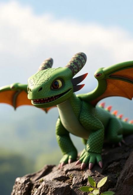mini dragon, green scale, sunny forest, Terrible Terror, Terrible Terror from How to train your dragon