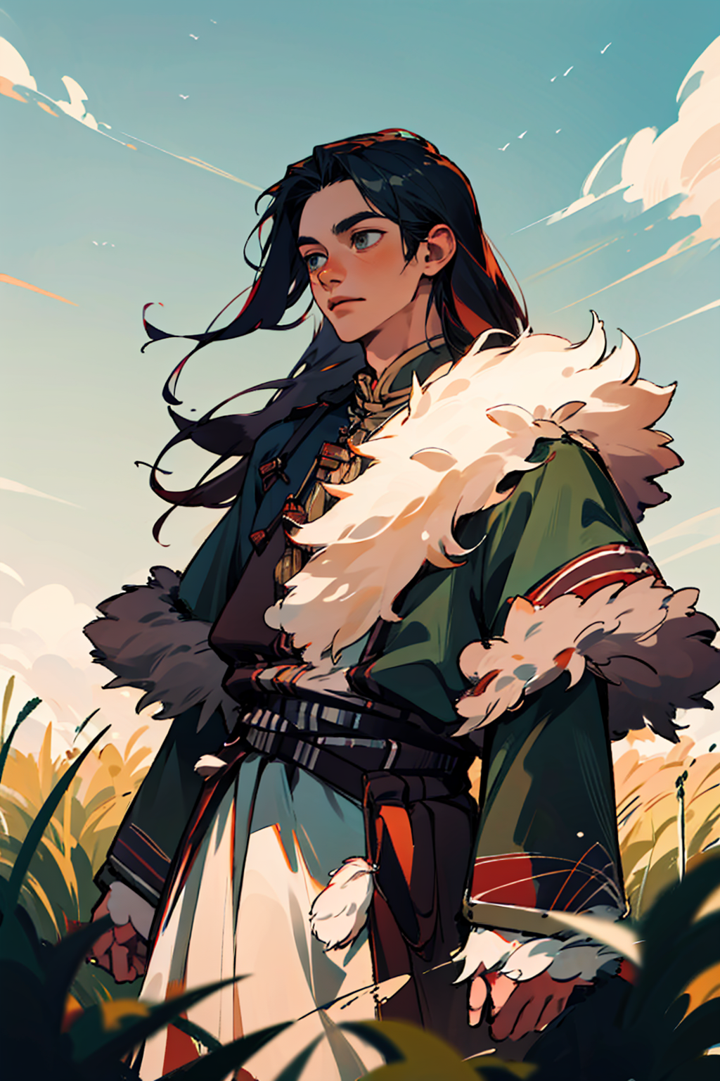 13632-3899980022-masterpiece_,__male_focus,_1boy,__solo,__long_hair,__Fur,_Depth_of_field,_Background_Blur,_sky,_Grassland_.png