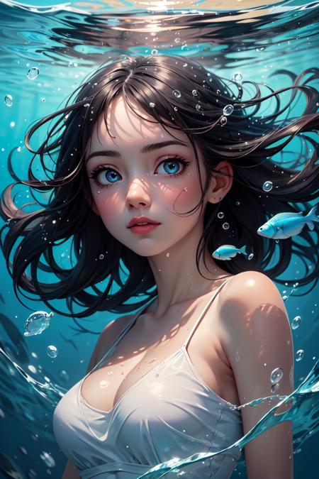 (masterpiece, best quality:1.4), high detail, (detailed face), detailed eyes, detailed background,dramatic lighting, 1 girl,underwater hair physics,air bubbles,light coming through water,reflections,laying in water,split layers of water,school of fish,beauty, <lora:more_details:0.3> <lyco:GPTS4 dreamwave full_478773:0.3> <lyco:GoodHands-beta2:1.0>