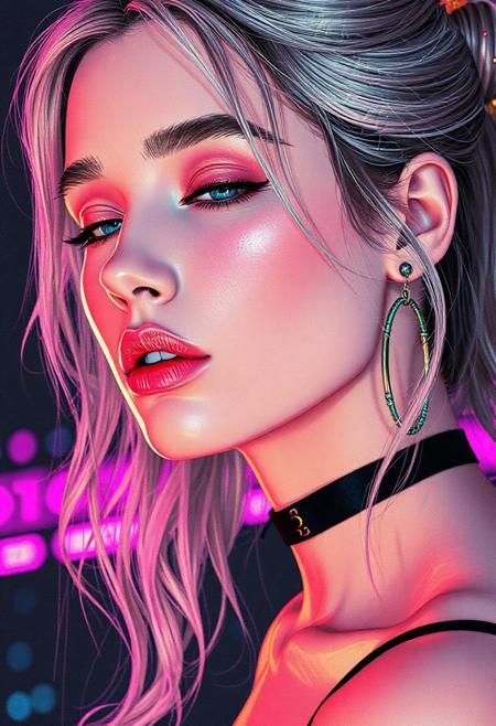 high quality design aesthetics, synth pop, detailed, pop album cover, beautiful young white woman