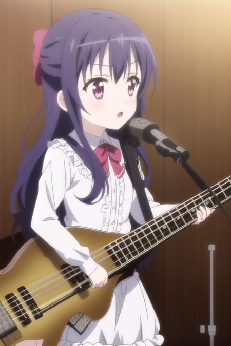 <lora:Tenshi no 3p!_momijidani nozomi:0.7> momijidani nozomi, tenshibassguitar, masterpiece