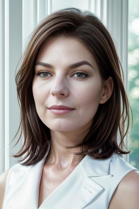 (RAW, analogue, Nikon Z 14mm ultra-wide angle lens, award-winning glamour photograph, ((best quality)), ((masterpiece)), ((realistic)), skin pores, subsurface scattering, radiant light rays, high-res, detailed facial features, high detail, sharp focus, smooth, aesthetic, extremely detailed, (extremely detailed eyes, extremely detailed iris), extremely detailed hair, extremely detailed skin, extremely detailed clothes, octane render, photorealistic, realistic, post-processing, max detail, realistic shadows, roughness, natural skin texture, real life, ultra-realistic, photorealism, photography, 8k UHD, photography, hdr, intricate, elegant, highly detailed, sharp focus, stunning, beautiful, gorgeous), (photorealistic), (realistic), 5314w4rd in a suit, standing in front of a desk, full body, short brown hair, brown eyes, indoors, oval office, white house, windows, upper body, morning, bright, photorealistic, realistic, detailed eyes, intricate face, high contrast, <lora:Sela_Ward_PMv1a_Lora-000010:1.3>,