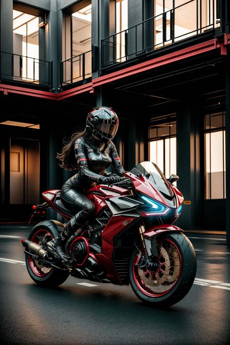 <lora:LoHa_SuperBikeV2:0.7>
masterpiece, highly detailed photorealistic 8k raw photo, best cinematic quality, volumetric lighting and shadows, 1girl on Christmas Red sprbk, futuristic cityscape, worm's eye, motorcycle helmet