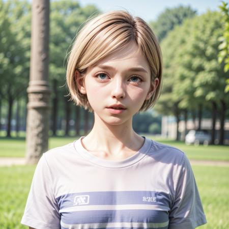 Sarah, blond, girl,  very nicely face, short hair,  blue eyes, the last of us, solo, skinny ,  12-years-old,  12yo 
BREAK, 
(wearing shirt with vertical sky blue and white stripes:1.3)
BREAK,
playing soccer, running , 
BREAK,
 8k, RAW photo, best quality, masterpiece,realistic, photo-realistic, high res
<lora:sarah_e3_sd15-v002:0.7>