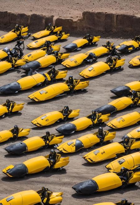 A bunch of crash test dummies, doing self destruction