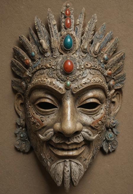 (masterpiece:2.0), best quality, many stone, stoen mask