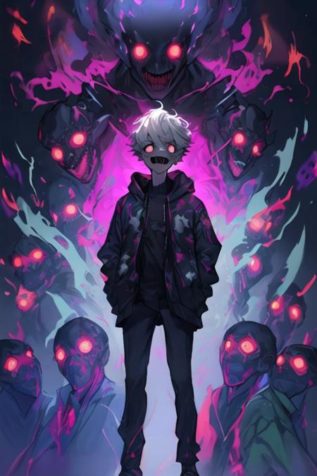 <lora:graffiti-halloween_v2:0.7>,
a boy,graffiti,demonic face, demonic background