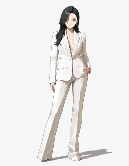 Clothing: White suit