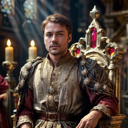 highly detailed full body glamour photo of (rpgroyalty:1.0) in a medieval throne room,

crown, jewelry, 1boy, manly, 
walking through the palace,

looking at viewer, 

realistic:1.1, depth of field, blurry, blurry background,


photorealistic,
ultra photoreal,
32k, 
stained glass,
light beams,







