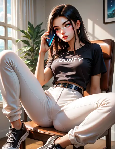 Girl and cell phone