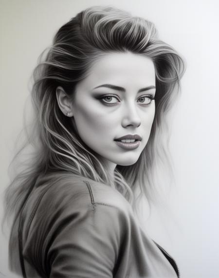 AmberHeard,<lora:AmberHeardSDXL:1>charcoal drawing of a girl by timothy, in the style of hyper-realistic sci-fi, detailed perfection, hyper-realistic details, realistic human figures, heavy use of palette knives, hyper-realistic pop, frayed