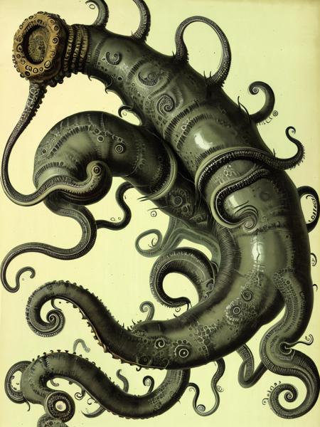 antiquefauna tentacle monster, high quality, very sharp  <lora:hjantiquefauna_v10:0.8>
