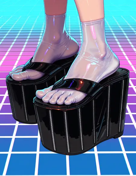 Zip It - Latex Platform Flip Flops