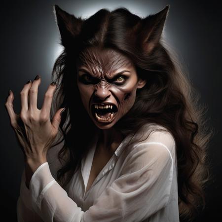 woman becoming a werewolf