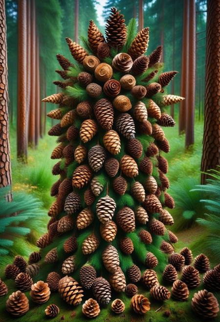 In a world where spirituality and nature are deeply intertwined, pinecones are used as vessels to communicate with the spirits of the earth. This ancient society practices a shamanic ritual where individuals ingest pinecones, allowing their bodies to transform into spiritual conduits. As they consume the pinecone, they are flooded with visions of ancient wisdom, receiving messages from the forest spirits, the wind, and even the stars. The pinecone acts as a mediator between the physical world and the spirit realm, allowing shamans to commune with the forces of nature in ways no human could ever imagine. During these rituals, the individual’s body becomes a part of the earth, their limbs intertwining with vines and roots, as they experience life from the perspective of the trees and animals around them. The pinecones are not just objects of worship—they are keys to unlocking the collective consciousness of the planet, revealing the hidden connections between all living things.
