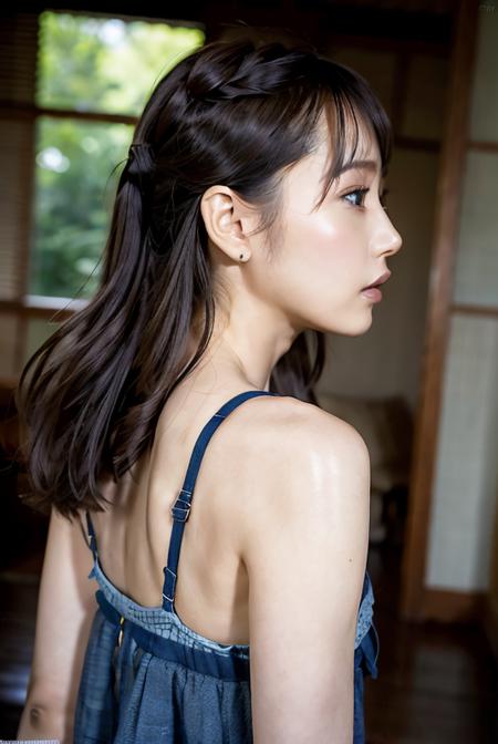 <lyco:ichikamatsumoto01V1:0.75> and A Japanese woman named ichikamatsumoto01,Back view, back view, looking back,face focus and (upper body) and Detailed eyelashes and mascara and detailed facial features and Detailed and (wear home clothes) and (masterpiece:1.2) and (best quality:1.2) and (photorealistic:1.4) and (Realistic:1.4) and Detailed Skin Textures and detailed skin pores and high skin detail and solo