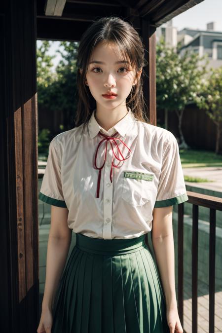 suzume iwato,green skirt