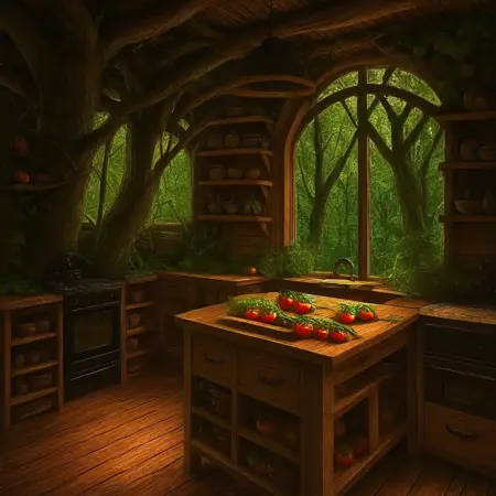 Kylex .☽༊˚- OC ⋆⭒˚.⋆🪐 - tree house/Kitchen