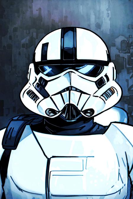 storm trooper, helmet, white armor, science fiction, star wars, 1boy, [black bodysuit], (upper body, portrait)