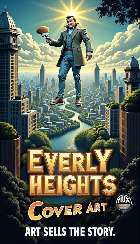 Everly Heights Cover Art FLUX v1.0