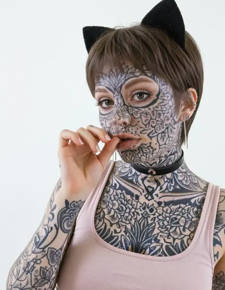 [XL] tattooed cat girl OC
