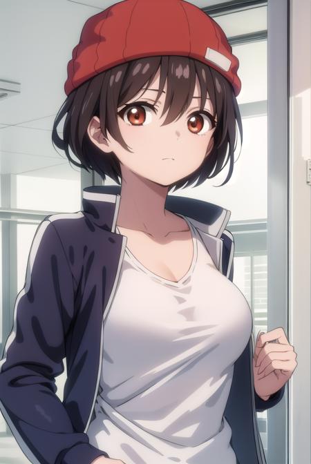 fuukoizumo, <lora:fuukoizumo-lora-nochekaiser:0.8>,
fuuko izumo, black hair, hair between eyes, (brown eyes:1.5), short hair,
BREAK shirt, white shirt, jacket, open jacket, pants, denim, beanie, red beanie,
BREAK looking at viewer,
BREAK indoors, classroom, (cowboy shot:1.5),
BREAK <lyco:GoodHands-beta2:1>, (masterpiece:1.2), best quality, high resolution, unity 8k wallpaper, (illustration:0.8), (beautiful detailed eyes:1.6), extremely detailed face, perfect lighting, extremely detailed CG, (perfect hands, perfect anatomy),