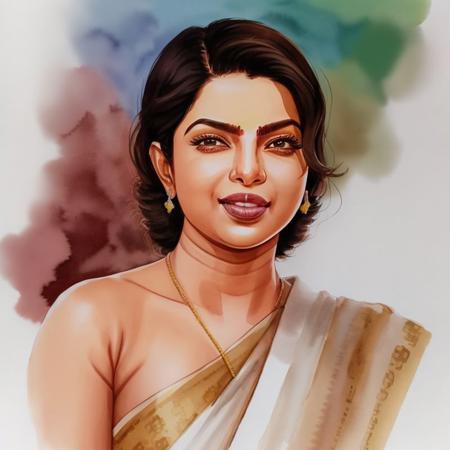 <lora:Watercolor_Painting:0.7> watercolor painting of  woman priyanka chopra