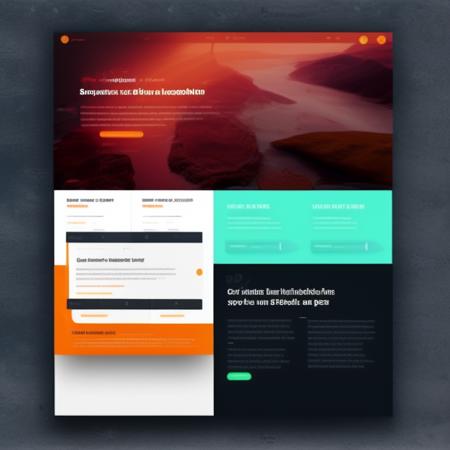 WEBUI design of a landing page for a design company website,